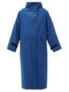 Matchesfashion.com Kassl Editions - Hooded Taffeta Trench Coat - Womens - Blue
