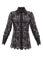 Dolce & Gabbana - Point-collar Lace Shirt - Womens - Black