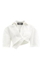 Matchesfashion.com Jacquemus - Capri Asymmetric Cotton-blend Cropped Top - Womens - Beige