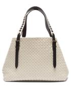 Matchesfashion.com Bottega Veneta - Cesta Intrecciato Leather Tote Bag - Womens - Light Grey