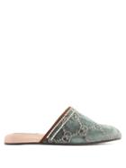 Matchesfashion.com Gucci - Gg Crystal Embellished Velvet Slipper Shoes - Womens - Green Multi