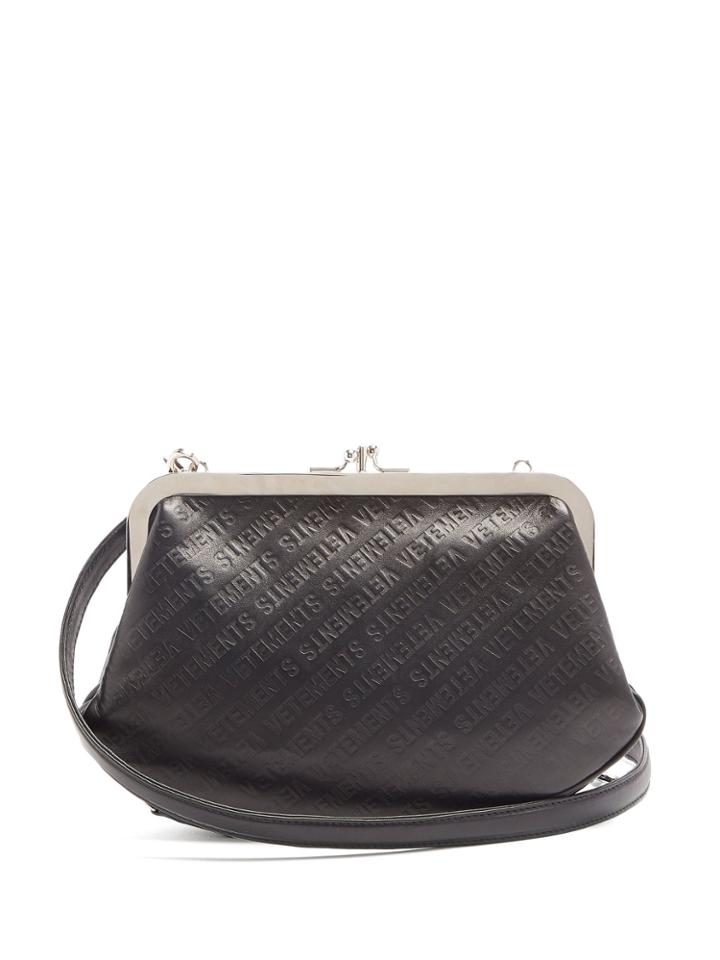 Vetements Granny Logo-debossed Leather Cross-body Bag