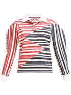 Matchesfashion.com Symonds Pearmain - Zigzag Panelled Striped Cotton Shirt - Womens - White Multi