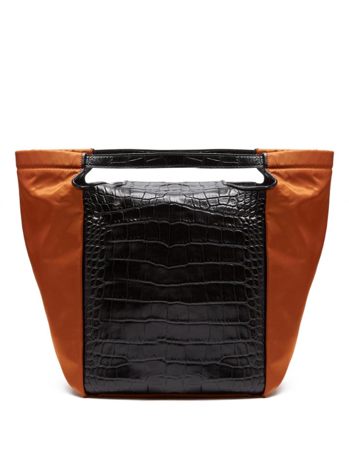 Givenchy Real Trapeze Crocodile-effect Leather Tote