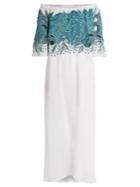 Mara Hoffman Leaf-embroidered Off-the-shoulder Dress