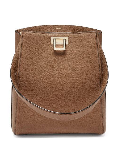 Matchesfashion.com Valextra - Brera Saffiano-leather Shoulder Bag - Womens - Light Brown