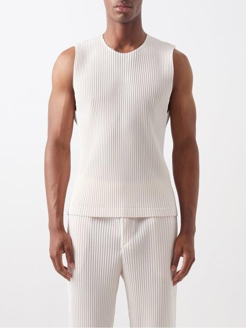 Homme Pliss Issey Miyake - Technical-pleated Knit Tank Top - Mens - Pink