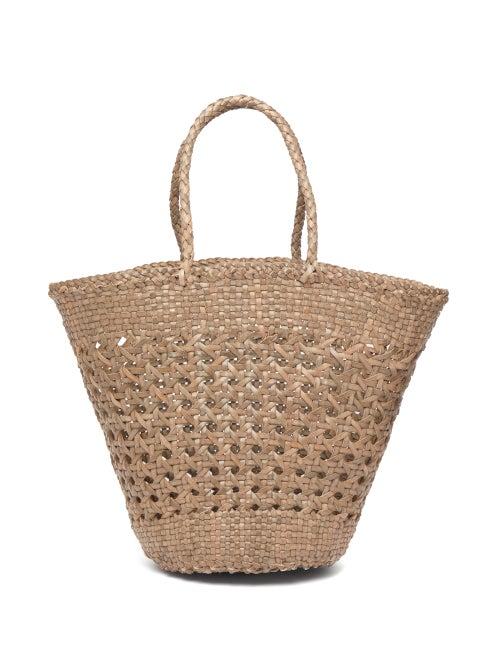 Matchesfashion.com Dragon Diffusion - Myra Woven Leather Basket Bag - Womens - Khaki