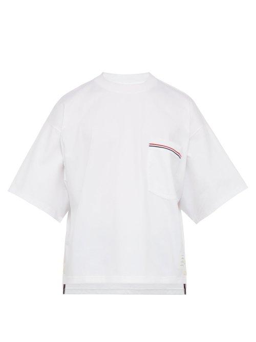 Matchesfashion.com Thom Browne - Chest Pocket Oversized Cotton T Shirt - Mens - White