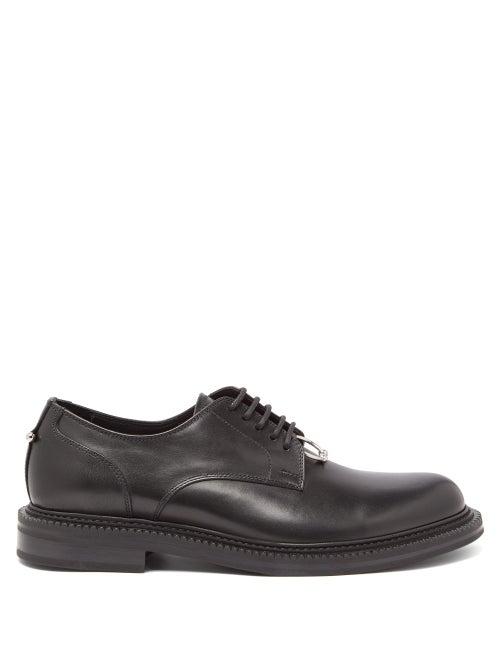 Matchesfashion.com Neil Barrett - Pierced Punk Leather Derby Shoes - Mens - Black