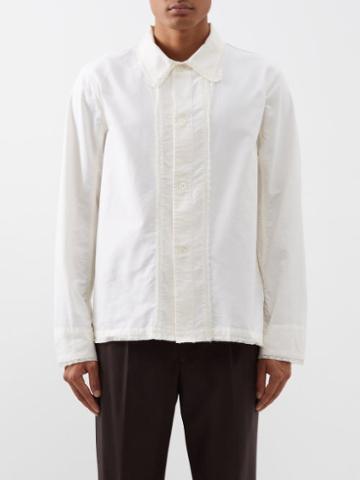 Our Legacy - Box Lace-trim Oxford-cotton Shirt - Mens - Off White