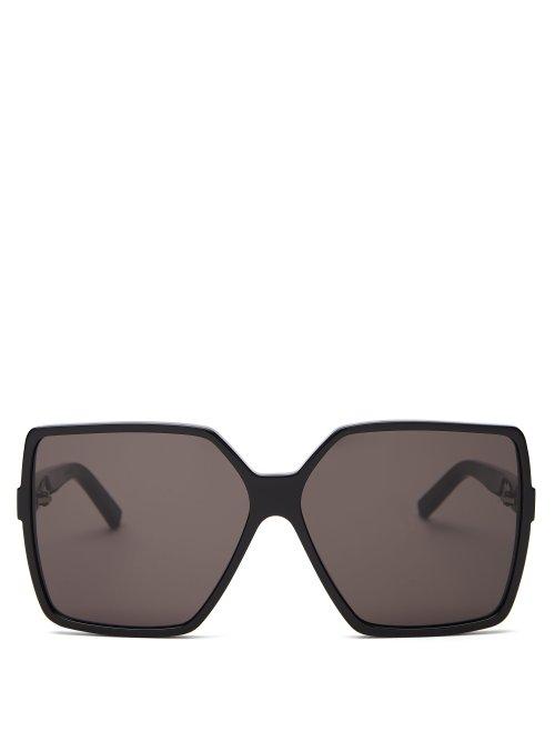 Matchesfashion.com Saint Laurent - Betty Oversized Square Frame Acetate Sunglasses - Womens - Black