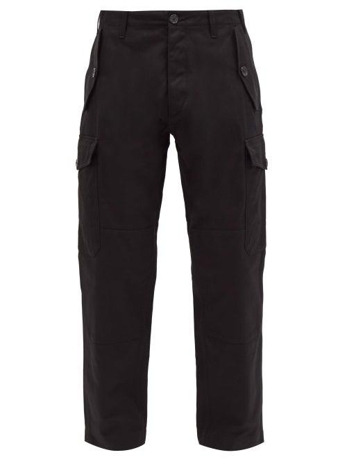 Matchesfashion.com Loewe - Wide-leg Cotton-canvas Cargo Trousers - Mens - Black