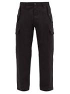 Matchesfashion.com Loewe - Wide-leg Cotton-canvas Cargo Trousers - Mens - Black