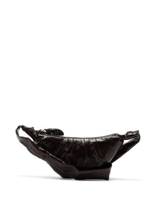 Matchesfashion.com Lemaire - Croissant Coated Linen Canvas Belt Bag - Womens - Dark Brown