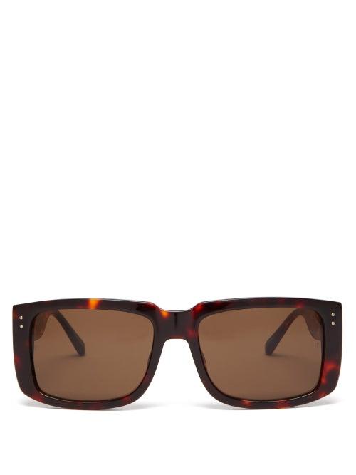 Ladies Accessories Linda Farrow - Morrison Rectangle Acetate Sunglasses - Womens - Tortoiseshell