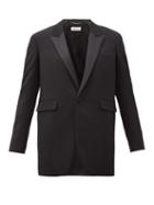 Matchesfashion.com Saint Laurent - Single-breasted Wool Grain-de-poudre Jacket - Womens - Black