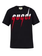 Matchesfashion.com Gucci - Blade Logo Print Cotton T Shirt - Mens - Black