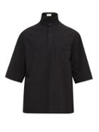 Lemaire - High-neck Twill Shirt - Mens - Black