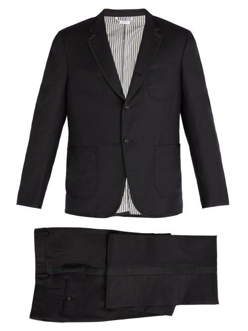 Matchesfashion.com Thom Browne - Contrast Trim Wool Tuxedo - Mens - Black