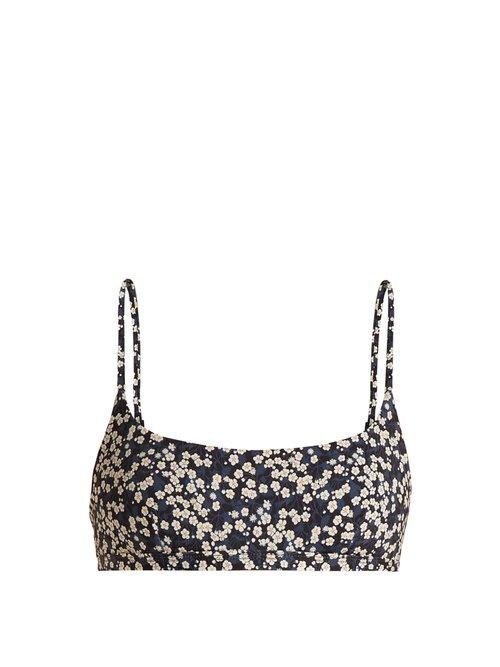 Matchesfashion.com Matteau - The Crop Bikini Top - Womens - Black Navy