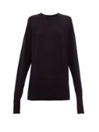 Matchesfashion.com Raey - Raglan Sleeve Boyfriend Cashmere Sweater - Womens - Navy