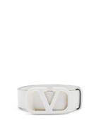 Matchesfashion.com Valentino Garavani - Monogram-buckle Leather Belt - Womens - White