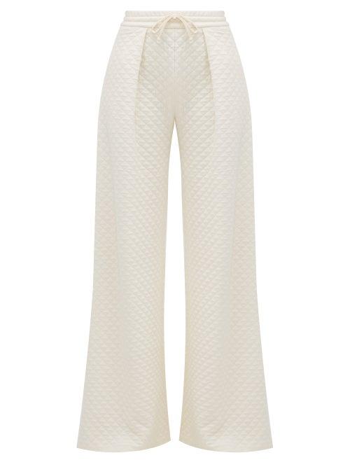 Matchesfashion.com Vika Gazinskaya - Quilted Cotton Blend Trousers - Womens - Ivory