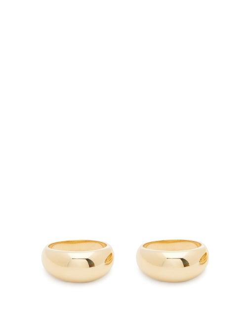 Matchesfashion.com Timeless Pearly - Gemelli Set Of Two 24kt Gold-vermeil Rings - Womens - Gold