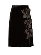 Altuzarra Valente Bow-embellished Velvet Skirt