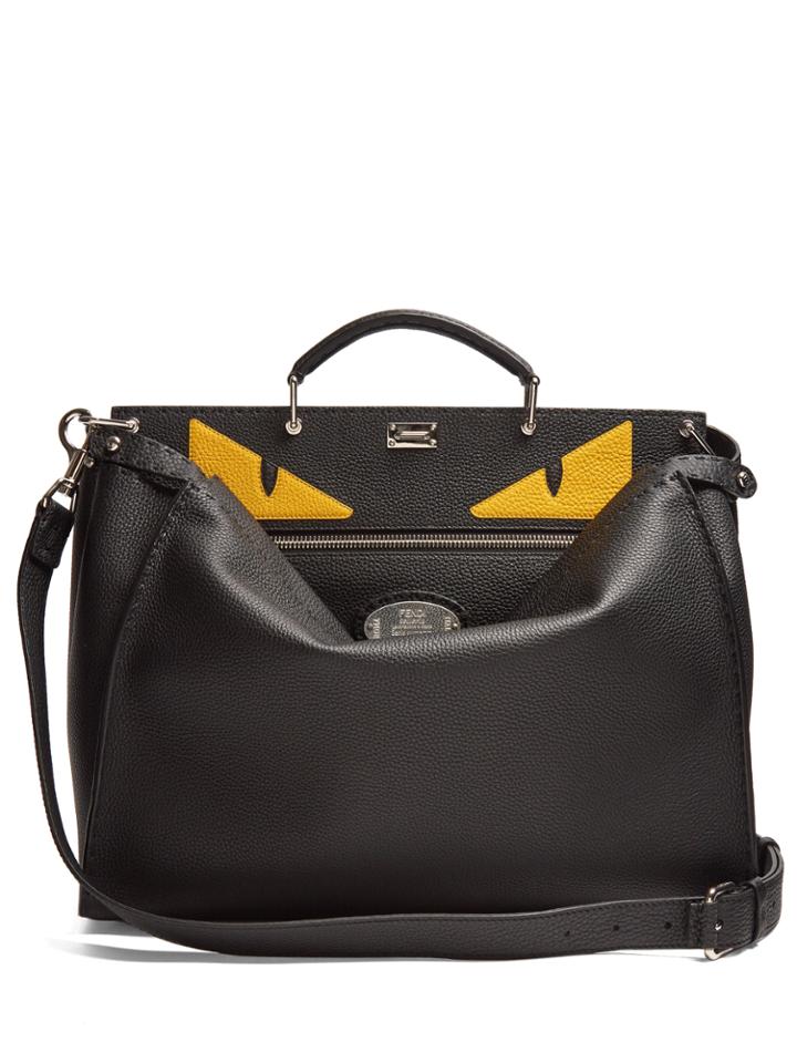 Fendi Peekaboo Bag Bugs-appliqu Leather Bag