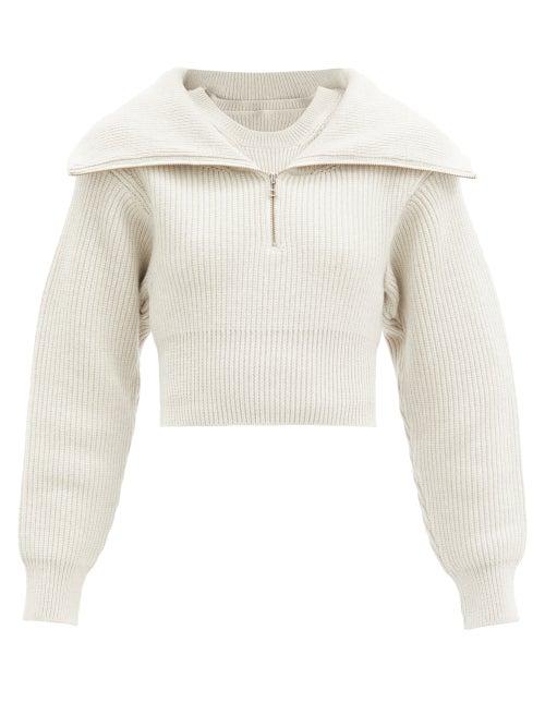 Matchesfashion.com Jacquemus - Risoul Sailor-collar Merino-wool Sweater - Womens - Light Grey