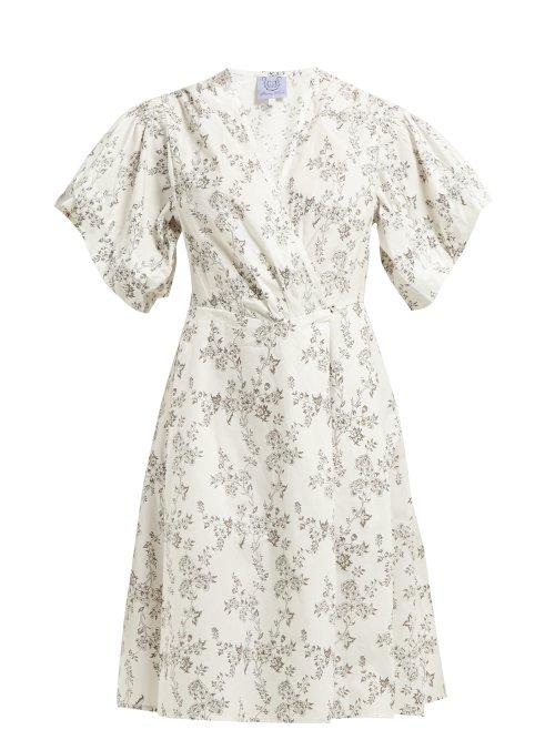 Matchesfashion.com Thierry Colson - Marieke Floral Print Cotton Dress - Womens - Black Multi