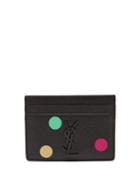 Matchesfashion.com Saint Laurent - Monogram Leather Cardholder - Womens - Black Multi