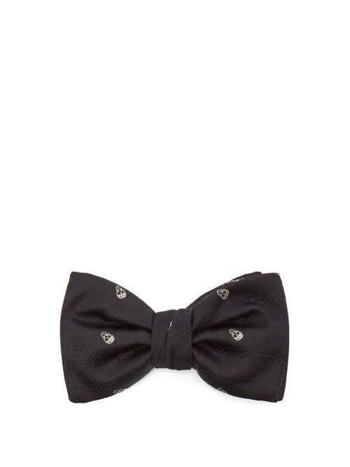 Matchesfashion.com Alexander Mcqueen - Skull Jacquard Bow Tie - Mens - Black