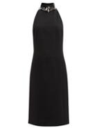 Givenchy - Studded Open-back Crepe Midi Dress - Womens - Black