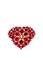 Matchesfashion.com Art School - Heart Crystal-embellished Brooch - Womens - Red