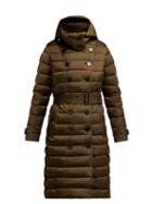 Matchesfashion.com Burberry - Dalmerton Single Breasted Quilted Coat - Womens - Green