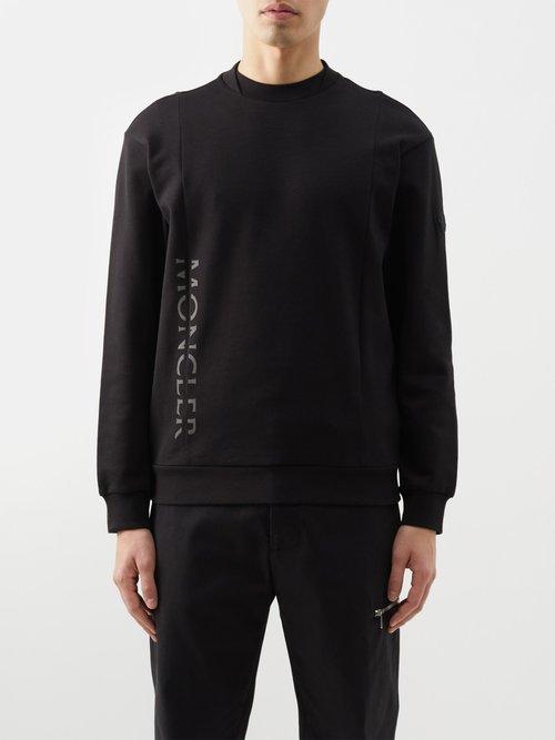 Moncler - Logo-print Cotton-jersey Sweatshirt - Mens - Black