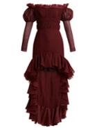 Giambattista Valli Smocked Off-the-shoulder Silk-chiffon Dress