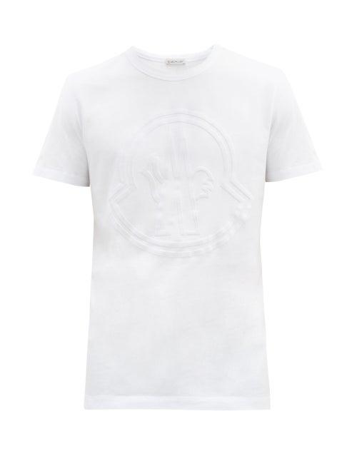 Matchesfashion.com Moncler - Embossed-logo Cotton T-shirt - Mens - White