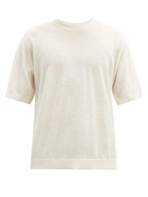 Matchesfashion.com Raey - Oversized Fine-knit Linen-blend T-shirt - Mens - White