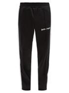 Matchesfashion.com Palm Angels - Logo-print Side-stripe Jersey Track Pants - Mens - Black