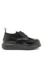 Matchesfashion.com Alexander Mcqueen - Raised-sole Leather And Suede Derby Shoes - Mens - Black