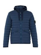Matchesfashion.com Stone Island - Quilted Down Filled Hooded Coat - Mens - Blue