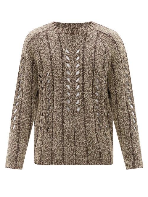 Auralee - Open-work Cotton-boucl Sweater - Mens - Brown