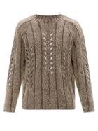 Auralee - Open-work Cotton-boucl Sweater - Mens - Brown