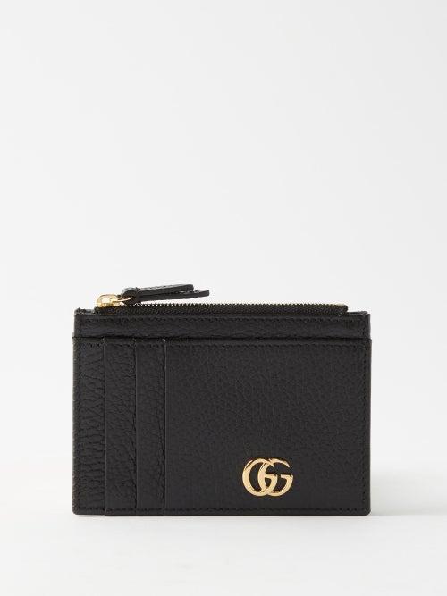 Gucci - Petit Marmont Zipped Leather Cardholder - Womens - Black