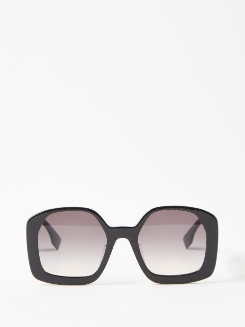 Fendi Eyewear - O' Lock Square Acetate Sunglasses - Womens - Black Gold