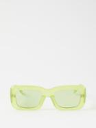 The Attico Eyewear - X Linda Farrow Marfa Rectangular Sunglasses - Womens - Light Green